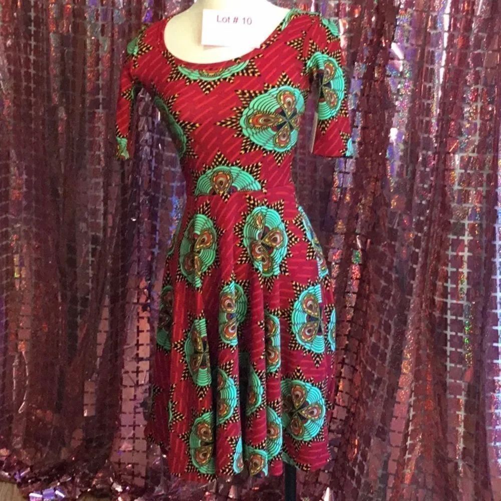 NWT LULAROE NICOLE dress in size XX Small brightly colored